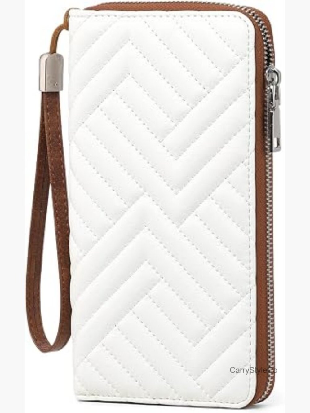 RFID Blocking Leather Large Capacity Zip Around Wristlet Clutch Wallet